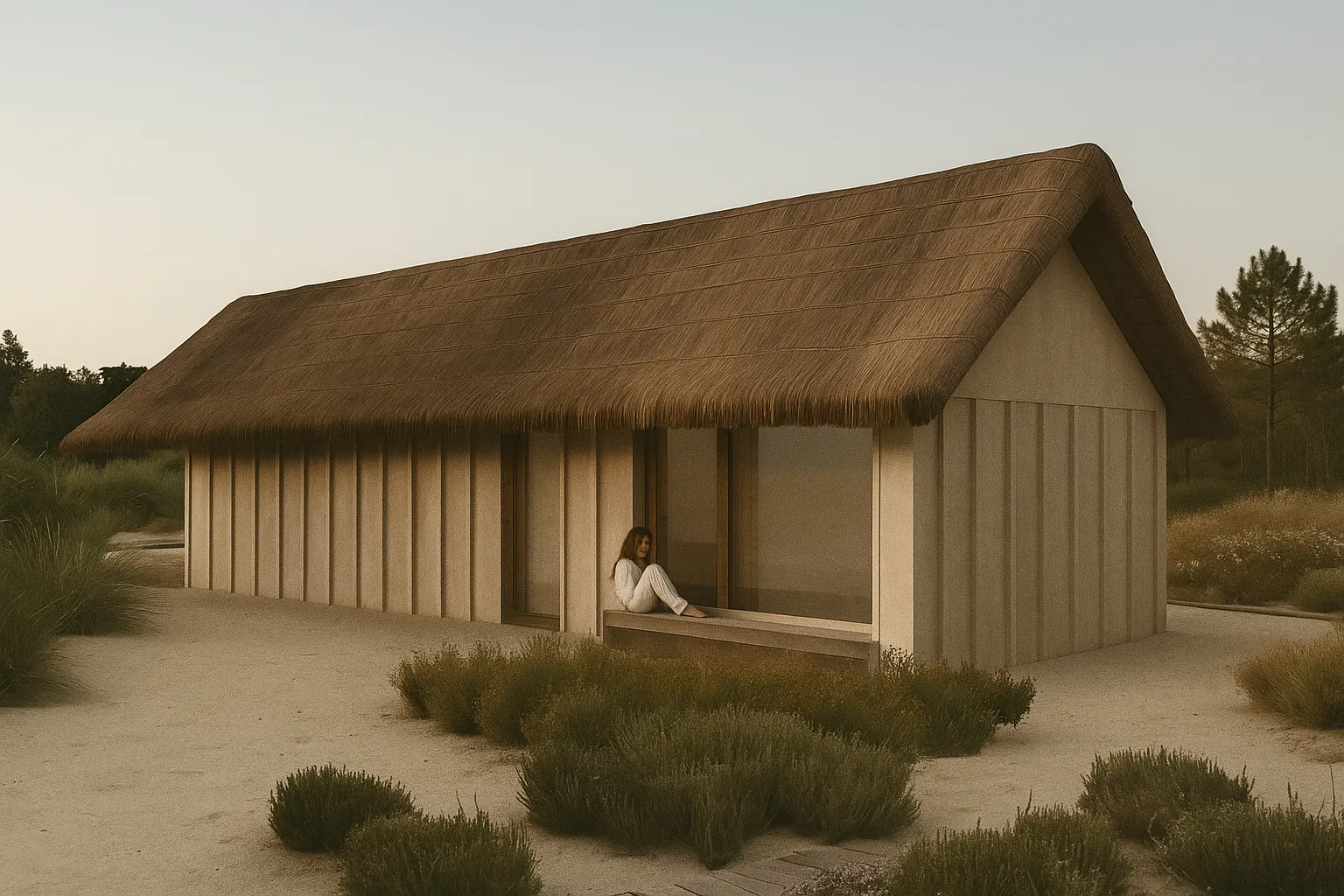 Thatched cabin with private deck
