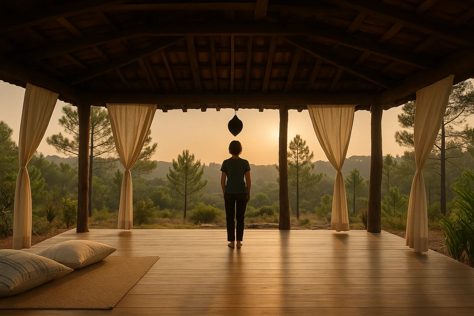 Open-air yoga pavilion